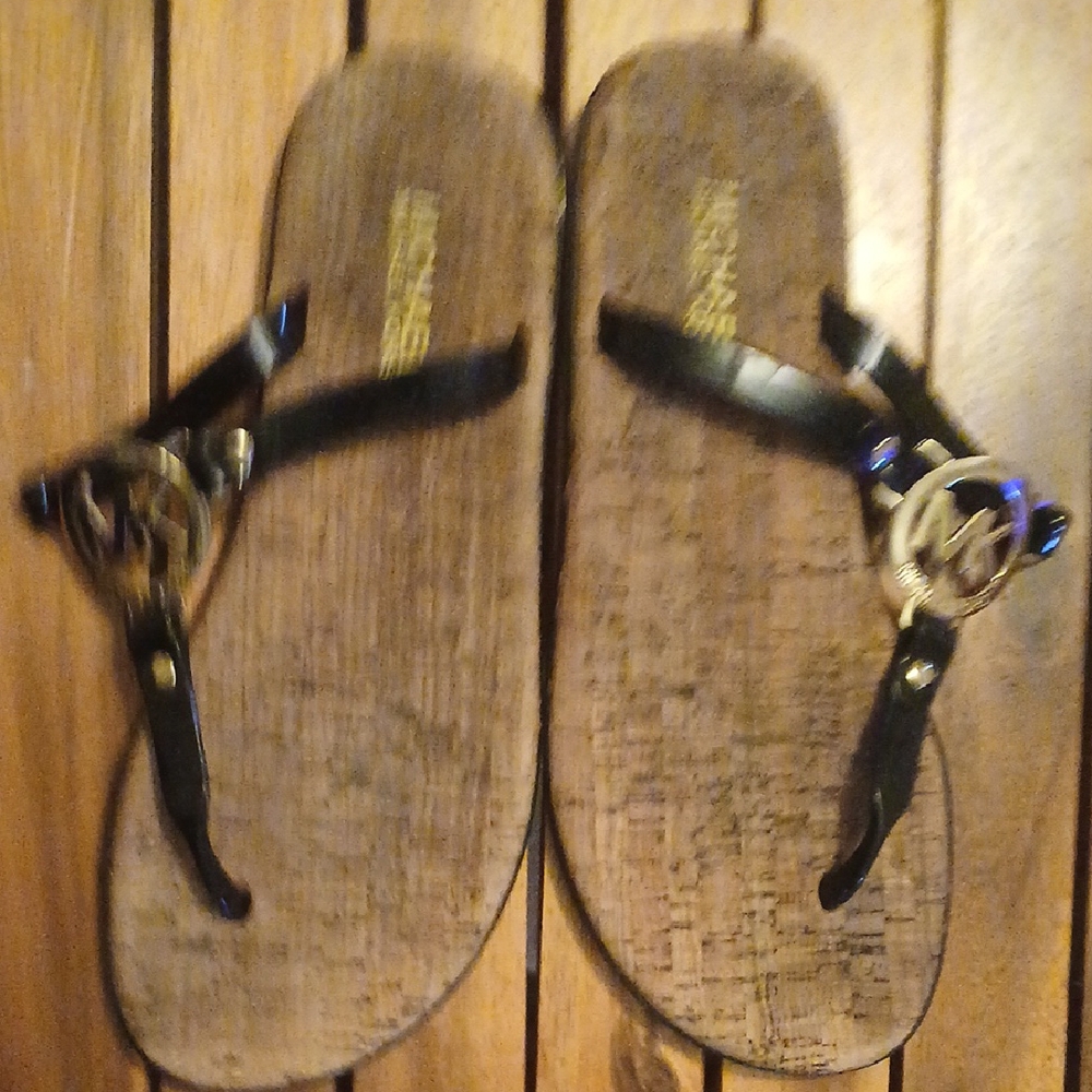 Michael Kors Black and Brown Sandals